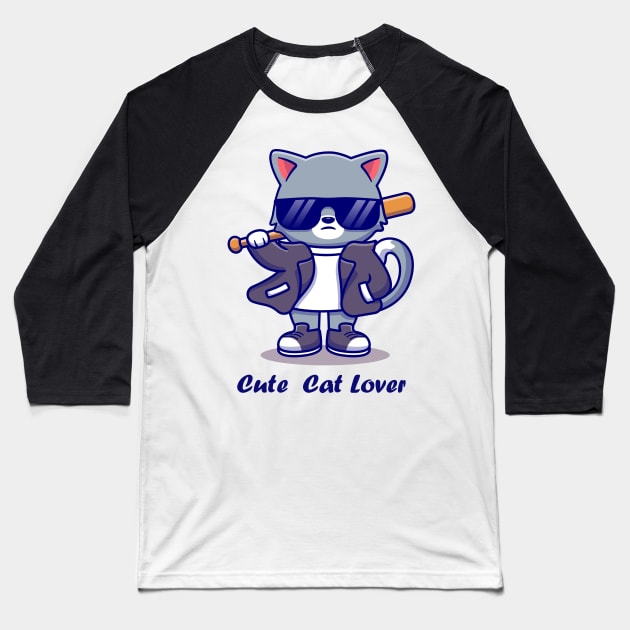 Cute cat lover Baseball T-Shirt by This is store